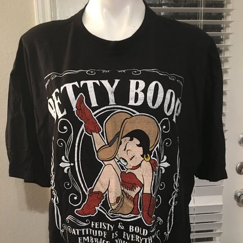 Gorgeous Well Made Betty Boop T Shirt Xl 48 Bust Last One 100% Cotton New W/ Tags Betty Boop Pink, Betty Boop T Shirt, Saloon Girl, Betty Boop Classic, Saloon Girls, Grafic Tees, Black Betty Boop, Black Betty, Y2k Baby Tee