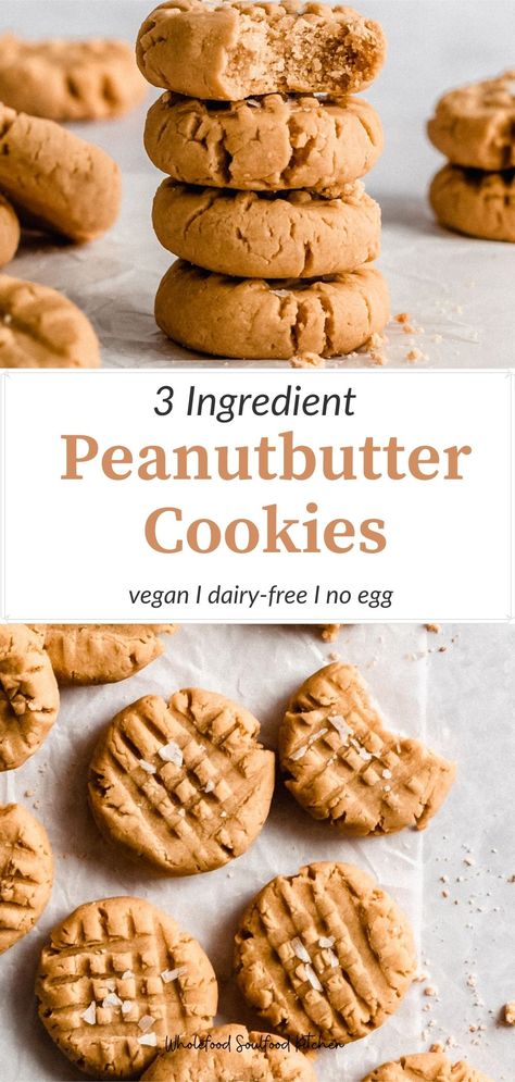 These cookies are gluten free, because they are made without regular flour. There’s also no butter and no milk involved making them not only vegan but also lower in fat than more traditional cookies. They are also egg-free and ready within a couple of minutes! Vegan Cookies Without Butter, Egg Free Cookie Bars, 3 Ingredient Vegan Cookies, No Egg No Milk Desserts, Cookies Made With Egg Whites, Cookies Without Milk, Peanut Butter Cookies No Egg, Cookies With No Eggs, Soy Free Cookies