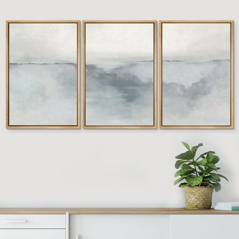 Studio Mcgee Dupe Minimal Landscape, Rent House, Pastel Home Decor, Minimalist Watercolor, Pastel House, Landscape Abstract, Gray Paint, Paint Strokes, Pastel Watercolor