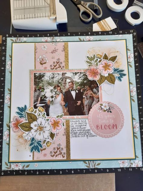 Wedding Scrapbook Pages Ideas, Scrapbooking Wedding Layouts Ideas, Wedding Pages Scrapbooking Photo Layouts, Wedding Scrapbook Layouts Ideas, Wedding Scrapbook Pages Layouts Simple, Wedding Album Scrapbooking Ideas, Wedding Scrapbook Page Ideas, Wedding Scrapbooking Layouts Ideas, Wedding Layouts Scrapbooking