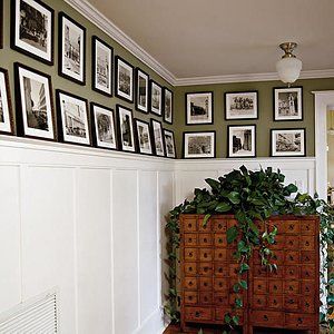 Arranging Pictures, High Wainscoting, Hanging Arrangements, Decorating Rules, Picture Arrangements, Hanging Artwork, What's Your Style, Picture Hanging, Living Wall