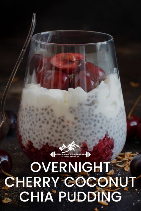 Enjoy this overnight cherry coconut chia pudding as a sweet treat in the morning. Recipe from: Saara at Performance is Haapanen #performanceishaapanen #healthyrecipe #healthyfood #healthfood #fuelyourbody #nutrition #cherrycoconutchiapudding #overnightcherrycoconutchiapudding #overnightcherrycoconutchiapuddingrecipe #chiapudding #chiapuddingrecipe #overnightchiapudding #chiaseed #chiaseedpudding #cherrycoconut #cherry #coconut Cherry Chia Pudding, Cherry Pudding, Overnight Chia Pudding, Chia Recipes, Chia Pudding Recipe, Overnight Recipes, Chia Recipe, Coconut Chia Pudding, Cherry Coconut