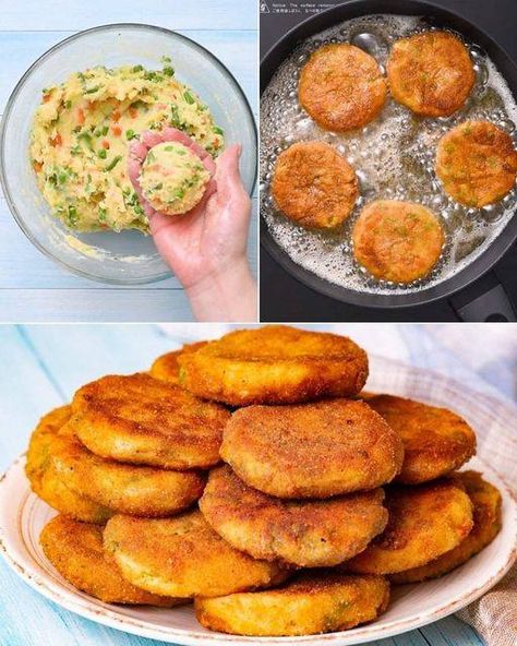 Vegan Recipes ( Simple & Easy ) | Vegetable Croquettes: Quick and Easy to Make | Facebook Vegetable Croquettes, Croquettes Recipe, German Foods, Potato Croquettes, Asparagus Beans, Chicken Patties, Vegan Potato, Peeling Potatoes, Mixed Vegetables