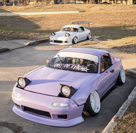 Miata Car, Kereta Sport, Slammed Cars, Car Deco, Purple Car, Pimped Out Cars, Best Jdm Cars, Mazda Mx5 Miata, Miata Mx5