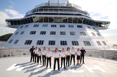 Celebrity Cruise Ship Sets Sail with All-Female Bridge Team Celebrity Cruise Ships, Celebrity Fashion Fails, Pilot Boats, Cruise Secrets, Celebrity Cruise, Celebrity Bride, Boat Captain, Female Pilot, Celebrity Cruises