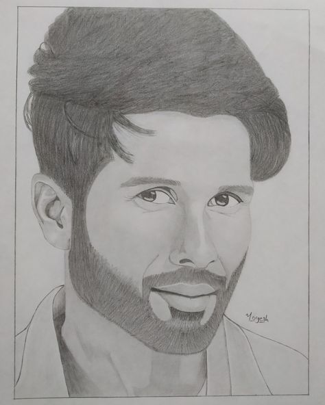 Pencilsketch Art, Pencil Sketch Portrait, Shahid Kapoor, Art Painting Gallery, Drawing Practice, Bollywood Actors, Art Drawings Sketches Simple, Pencil Sketch, Pencil Art