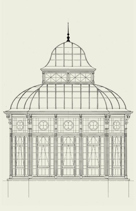 Antique Style Greenhouse | Tanglewood Conservatories, Ltd. Victorian Conservatory, Victorian Greenhouse, Victorian Greenhouses, Glass Roof, Iron Work, House Drawing, Greenhouses, Concept Architecture, Glass House