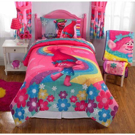 Dreamsworks Trolls Show Me A Smile Bed in Bag Bedding Set Diana Hairstyles, Twin Size Comforter, Rainbow Bedding, Full Comforter Sets, Kids Comforters, Twin Comforter Sets, Yellow Bedding, Kids Bedding Sets, Dreamworks Trolls