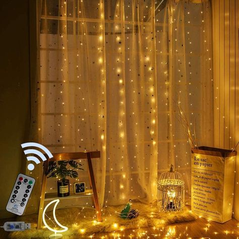 Yard String Lights, Room Lights Decor, Holiday String Lights, Led Curtain Lights, Bedroom Decor Lights, Kids Room Lighting, Led Curtain, Curtain String Lights, Popular Decor