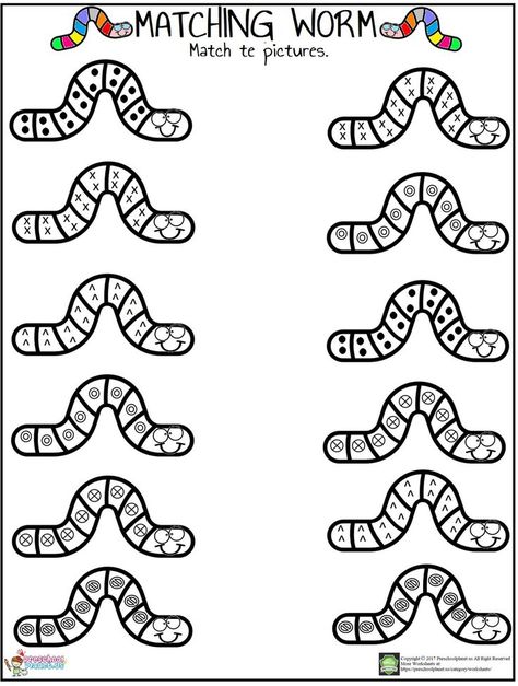 Hello everyone! Today we prepared a lovely matching worm worksheet for preschooler, kindergarten and firs graders. Kids will improve their attentiveness and find out which worms are same. You can freely download and print for your kids or students. This matching worm worksheet is in pdf format and easy to print and use. Have fun! Worm Worksheet, Recycle Worksheet, Worms Preschool, Food Worksheet, Letter I Crafts, Worm Crafts, Community Helpers Crafts, April Preschool, Kids Bulletin Boards