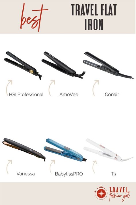 Travel Straightener, Travel Flat Iron, Travel Fashion Girl, Travel Hair, Travel Hairstyles, Flat Irons, Pack Up, Flat Iron, Hair Tools