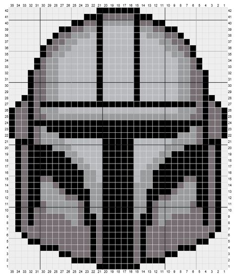 Mandalorian Helmet Cross Stitch Pattern C2c Star Wars, Star Wars Blanket, Knitting Blankets, Star Wars Quilt, Pixel Quilting, Crochet Cross Stitch, Star Wars Crochet, Modele Pixel Art, Mandalorian Helmet