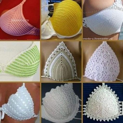 Crochet Bra Pattern, Crochet Bra Top, Crochet Lingerie, Crochet Bra, Crochet Crop Top Pattern, Crochet Braid Styles, Mode Crochet, Haken Baby, Crochet Fashion Patterns