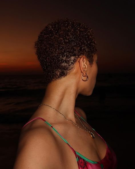 Sunset Big Chop Wavy Hair, Black Woman Big Chop, Curly Twa, Low Cut Hairstyles, Cut Hairstyles, Big Chop, History Of Photography, Hair Routine, Short Natural Hair Styles