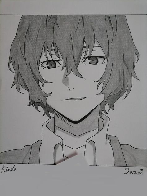 Dazai Drawing Tutorial, Dazai Easy Sketch, Izana Kurokawa Drawing Sketch, Dazai Drawing Sketch, How To Draw Dazai, Dazai Drawing Easy, Dazai Sketch, Anime Sketch Easy, Dazai Drawing