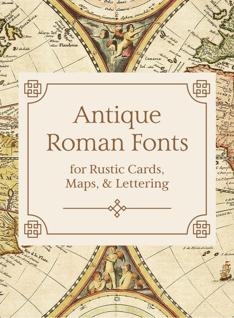 Antique Roman Fonts for Rustic Cards, Maps, and Lettering  Creative Market blog  www.creativemarket.com Old World Typography, Ancient Font, Roman Typography, Times New Roman Font Alphabet, Roman Lettering, Antique Font, Ancient Font Typography, Best Calligraphy Fonts, Times New Roman Font