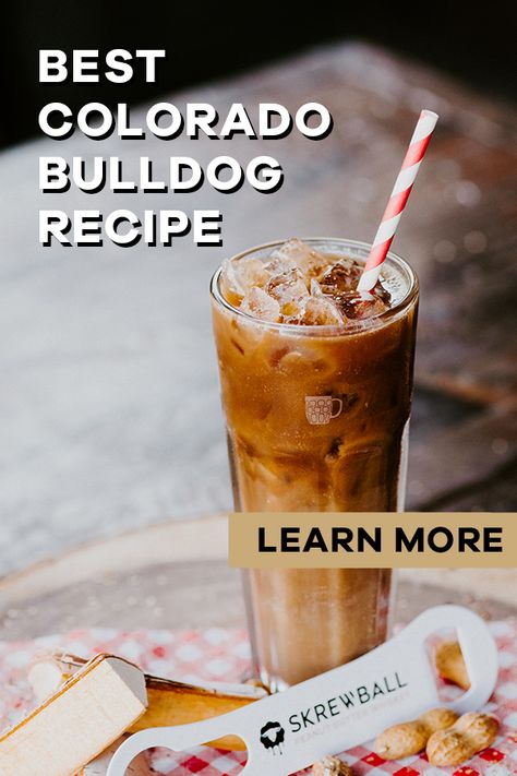 Colorado Bulldog Drink Recipes, Colorado Bulldog Drink, Peanut Butter Alcoholic Drinks, Colorado Bulldog Recipe, Skrewball Whiskey Drinks, Skrewball Peanut Butter Whiskey Recipes, Bulldog Drink Recipe, Bulldog Recipe, Bulldog Drink