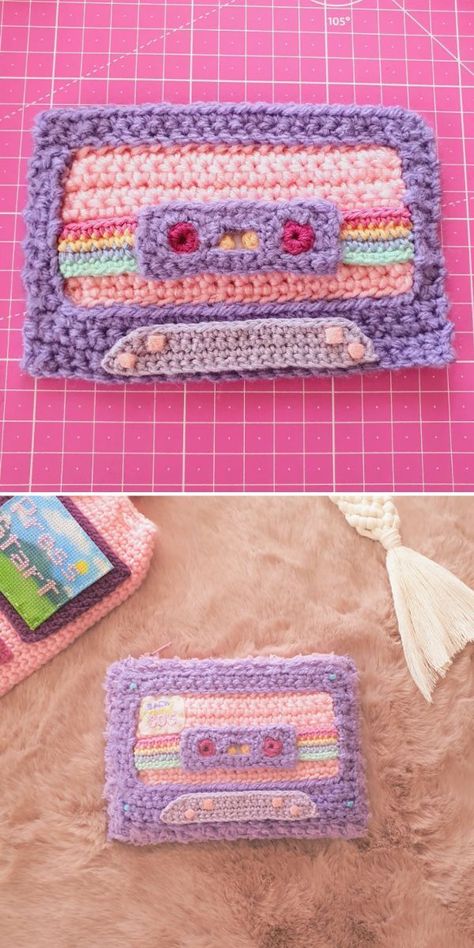 Crocheted Purses, Crochet Wallet, Crochet Design Pattern, Kawaii Crochet, Pola Sulam, Fun Crochet Projects, Diy Crochet Projects, Crochet Bag Pattern, Crochet Purses