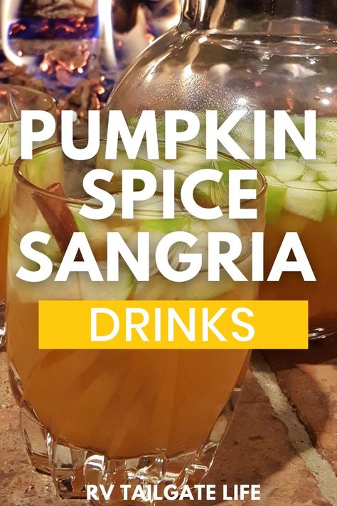 Pitcher and glass of Pumpkin Spice Sangria in front of a fire Autumn Sangria Fall Drinks, Pumpkin Spice Sangria, Slushie Ideas, Pumpkin Sangria, Wine Punch Recipes, Wine Recipes Drink, Fireball Drinks, Sangria Drink, Wine Punch