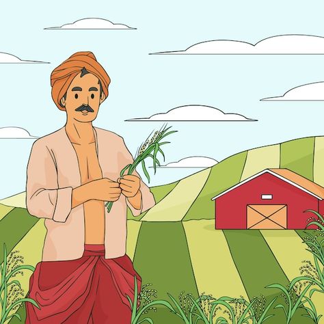 Flat farmer's day celebration illustrati... | Premium Vector #Freepik #vector #farmers-day #farmer-illustration #national-day #celebration-illustration Farmers Pictures, Farmer Pictures, Farmer Illustration, Farmer's Day, Celebration Illustration, Farmers Day, Rooms Design, Whatsapp Profile, Whatsapp Profile Picture