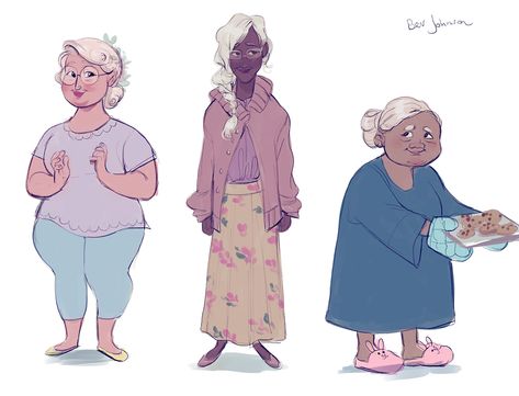 Grandma Reference Drawing, Old Grandma Drawing, Grandma Character Design Concept Art, Grandma Concept Art, Old Lady Illustration Character Design, Sweet Old Lady Character Design, Granny Character Design, Old Lady Drawing Reference, Character Design Old Lady