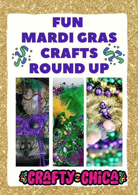 Fun Mardi Gras Crafts Round Up - The Crafty Chica Mardi Gras Diy Crafts, Mardi Gras Crafts For Adults, Mardi Gras Crafts For Kids, Latinx Art, Mardi Gras Activities, Crafts For Kids Preschool, Mardi Gras Kid, Mardi Gras Diy, Creative Motivation