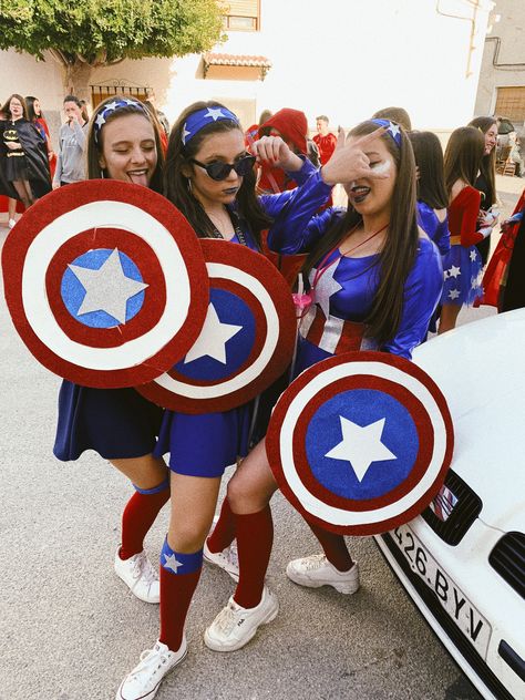 Captain America Costume For Women, Captain America Halloween Costume, Captain America Outfit, Marvel Diy, Captain America Cosplay, Captain America Costume, Diy Costumes Women, Women Diy, Super Hero Costumes