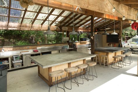 Outdoor Kitchen Architecture, Shared Kitchen Design, Communal Kitchen Design, Communal House, Outdoor Commercial Kitchen, Workshop Kitchen, Outdoor Community Kitchen, Community Kitchen Design, Community Outdoor Kitchen