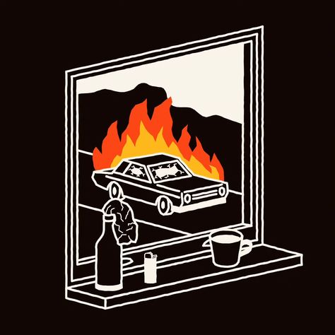 Everyone needs a hobby ☕ Tweaked thing from a while back #burning #car #coffee #illustration Burn Illustration, Man Animation, Burning Car, Car Coffee, Coffee Illustration, Coffee, On Instagram, Quick Saves, Instagram