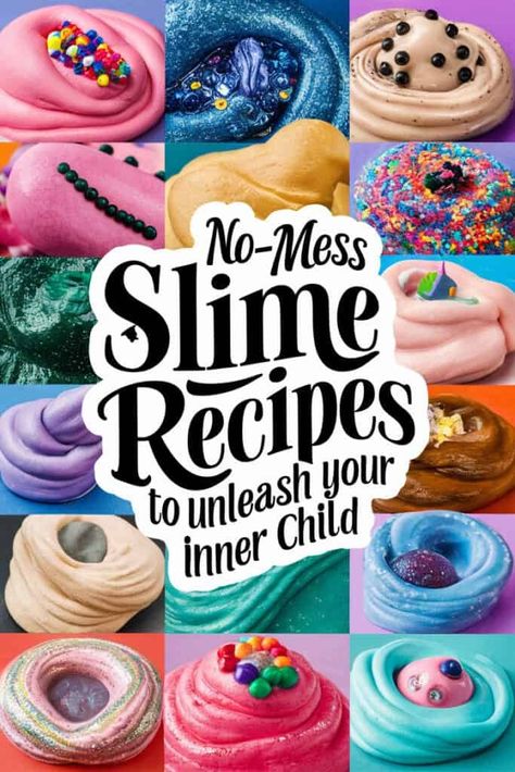 3 No-Mess Slime Recipes to Unleash Your Inner Child (and Keep the Kids Entertained for Hours! Fun Slime Recipes, Slime Ideas For Kids, Making Slime For Kids, Fun Things To Make With Kids, Slime Diy Easy, Homemade Slime For Kids, Diy Slime For Kids, Recipe For Slime, Best Slime Recipe