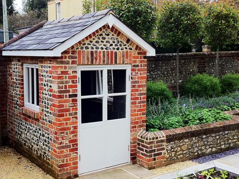 Small Brick Outbuilding, Brick Garden Shed Ideas, Brick Potting Shed, Brick Outbuilding Ideas, Brick Garden Shed, Brick Shed Ideas, Brick Outbuilding, Outbuilding Ideas, Brick Garage