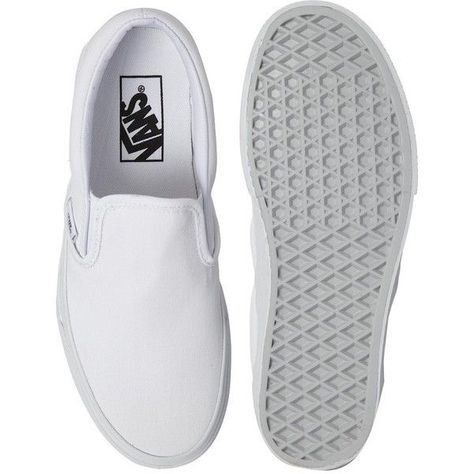 Vans Trainers, White Slip On Sneakers, White Slip On Shoes, White Flat Shoes, Tenis Vans, Flat Pumps, Slipon Shoes, Sneakers Vans, Slip On Trainers