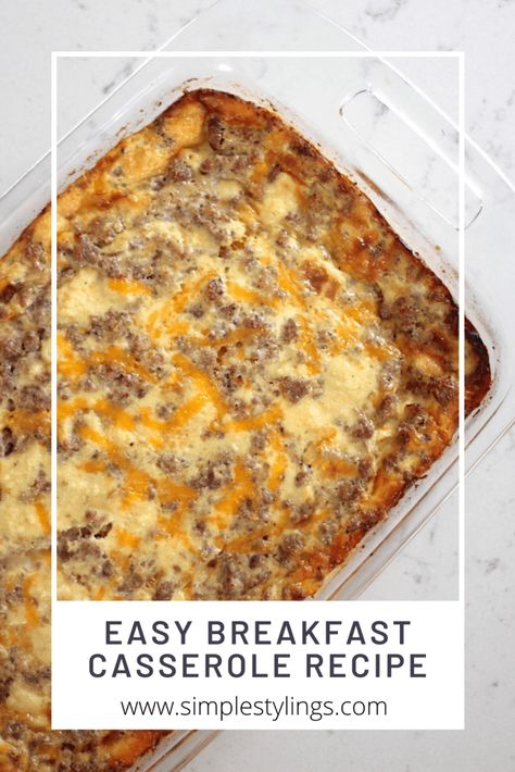 breakfast casserole pin Make Ahead Casserole Recipes, Brunch Party Food, Easy Overnight Breakfast Casserole, Easy Overnight Breakfast, Easy Breakfast Casserole Recipes, Mom Breakfast, Make Ahead Breakfast Casserole, Breakfast Casserole Recipe, Best Breakfast Casserole