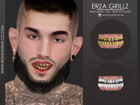 Sims 4 Grillz Teeth Cc, Nurse Halloween Costume, Skater Outfit, Grillz Teeth, Grills Teeth, David Sims, Sims 4 Body Mods, Yellow Teeth, Tumblr Sims 4