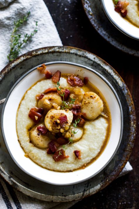 Scallops And Grits Recipe, How To Cook Grits, Grits Recipe, Brunch Recipe, Scallop Recipes, My Diary, Quick Cooking, Just Cooking, Cooking Skills