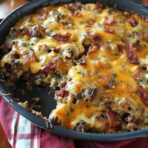 Low-Carb Bacon Cheeseburger Casserole – Tasty Recipes Ketovore Diet, Caveman Diet Recipes, Carnivore Meals, Cooktop Cove, Carnivore Diet Recipes, Bacon Cheeseburger Casserole, Beef Casseroles, Caveman Diet, Ground Beef Dishes