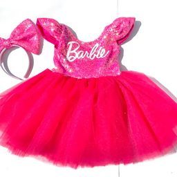 Onesie Tutu, Cake Smash Outfit Girl, Hot Pink Romper, Outfit Barbie, Barbie Halloween Costume, Easter Dresses For Toddlers, Baby Costumes Girl, Pink Tutu Dress, Barbie Halloween