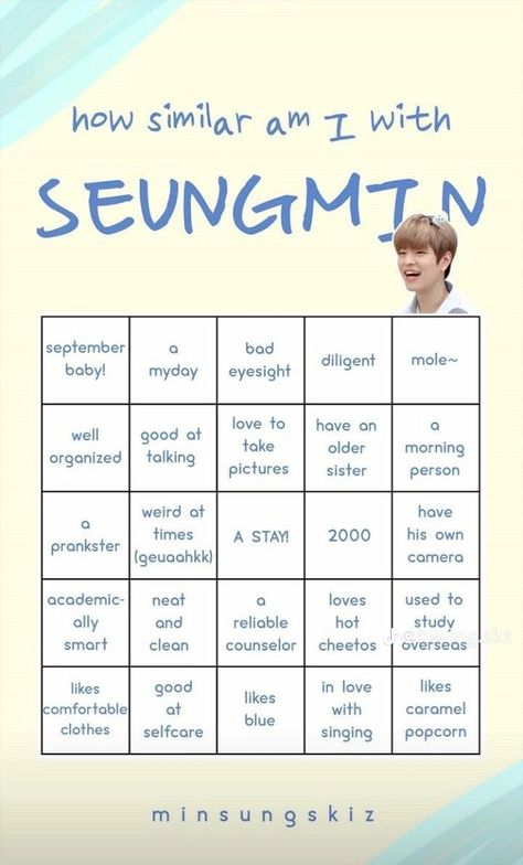 Stray Kids Bingo, How Similar Are You To Kpop, Kpop Games, Kpop Challenge, About Me Template, Bingo Template, Hyunjin And In, How To Order Starbucks, Study Smarter