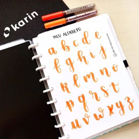 Alfabeto Brush Pen, Cose Aesthetic, Brush Pen Lettering, Aesthetic Notes, Brush Pen, Handwriting, Notebook, Pen, Paint