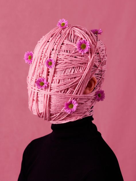 Real people wrapped in pink wool, an editorial shot by Akriti Sondhi in Paris, France Yarn Portrait, Yarn Photoshoot, Contemporary Portrait, Life Transitions, Hope Is, Delhi India, Do You Know What, Awesome Stuff, Art Therapy