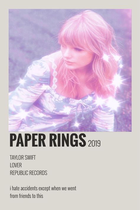 Alternate Minimalist Album Covers, Lyric Embroidery, Paper Rings Taylor Swift, Minimalist Album Covers, Taylor Swift Youtube, Taylor Swift Photoshoot, Paper Rings, Taylor Swift New, Taylor Swift Music