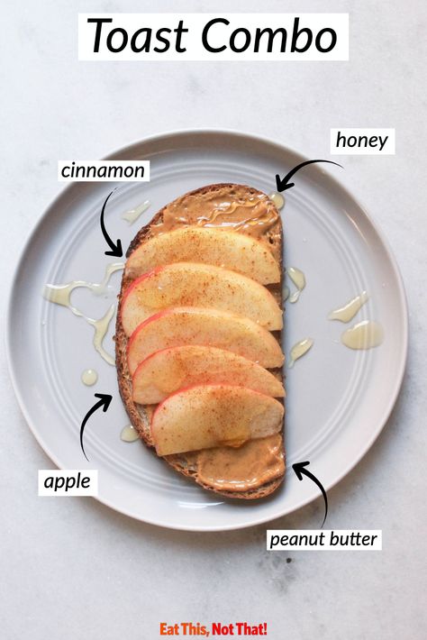 Peanut Butter Apple, Healthy High Protein Breakfast, Healthy Toast, Peanut Butter Toast, Apple Breakfast, Apple And Peanut Butter, Honey Toast, Toast Toppings, Breakfast Toast