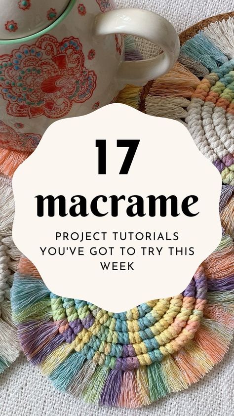 Macrame Coaster Tutorial Cricut Patterns, Coaster Tutorial, Macrame Home, Macrame Wall Hanging Tutorial, Macrame Plant Hanger Tutorial, Bouquet Tutorial, Free Macrame Patterns, Macrame Plant Hanger Patterns, Macrame Tutorials