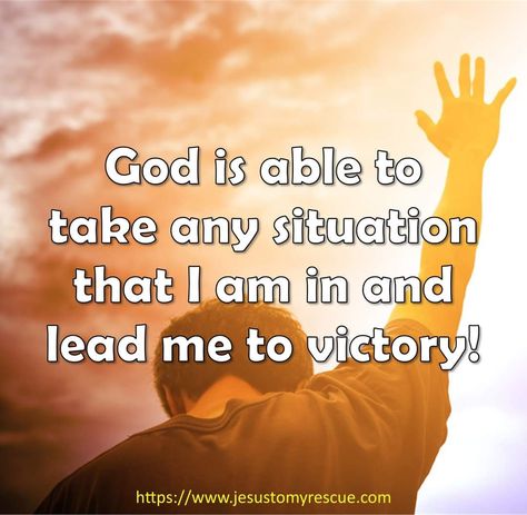 I am claiming this over my life today, why not do the same! Through Christ you are victorious. Have a blessed weekend. #victory #victorious #able #jesus #christ #bible #christian #motivation #jtmr #jtmrministries #jesustomyrescue Victory In Jesus, Have A Blessed Weekend, A Blessed Weekend, Blessed Weekend, Basic Training, Prodigal Son, Christian Motivation, Cute Quotes, Inspirational Words