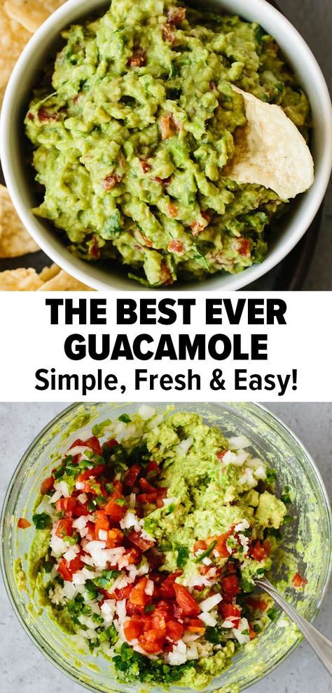 Authentic Guacamole, Mexican Guacamole, Homemade Guacamole Recipe, Easy Dinners For Two, Best Appetizer, Best Guacamole, Guacamole Recipe Easy, Best Guacamole Recipe, Easy Guacamole