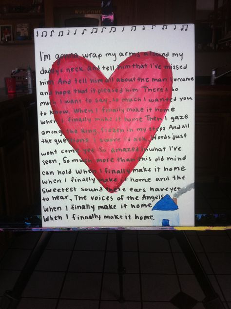 Canvas painting. Song lyrics over picture. Missing Dad, Song Lyrics, Canvas Painting, Songs, Canvas, Pins, Quick Saves