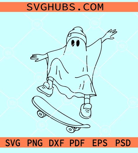 Skating ghost SVG, Ghost On Skateboard Svg, Skateboarding Ghost Svg, Ghost Svg, Skateboard Svg, Halloween Svg, Skate svg, Spooky Svg Ghost On Skateboard, Skateboard Tattoo, Spooky Svg, Ghost Svg, Sonny Angel, Svg Halloween, Roller Skate, Halloween Svg, Skateboarding