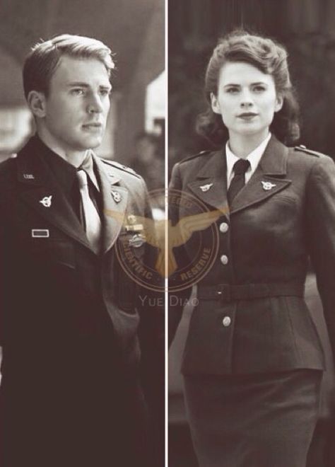 Steve and Peggy Captain America Peggy Carter, Captain America First Avenger, Captain America The First Avenger, Agent Coulson, The First Avenger, First Avenger, America First, Steve Rogers Captain America, Hayley Atwell