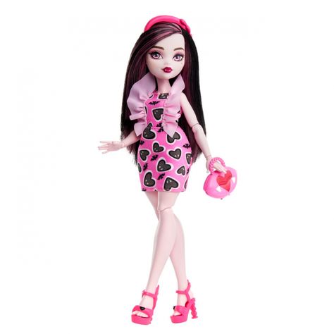 G3 Draculaura Doll, G3 Draculaura, Draculaura G3, 2023 Budget, Monster High Toys, Monster High Draculaura, Pink And Black Hair, Pink Streaks, Pink Skin