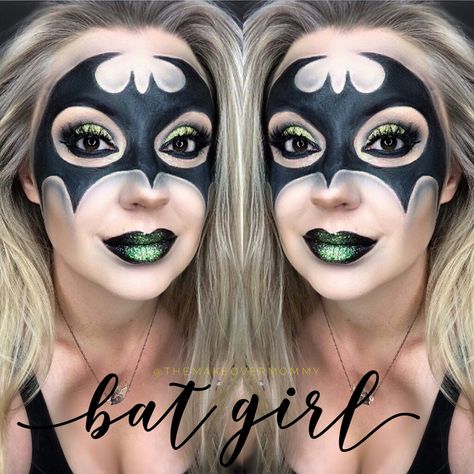 Bat Women Makeup, Baby Bat Makeup, Bat Face Paint, Batgirl Makeup, Superhero Makeup, Face Painting Halloween Kids, Bat Makeup, Halloween Ideias, Theatre Makeup